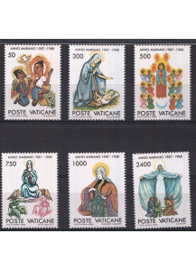 1988 Vaticano Anno Mariano serie 6 Valori Sassone 831-6
